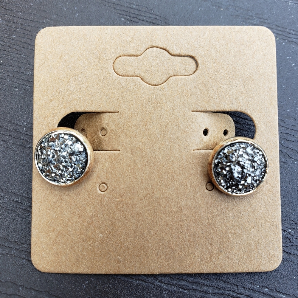 10mm Handcrafted Faux Druzy Clip-on Earrings
